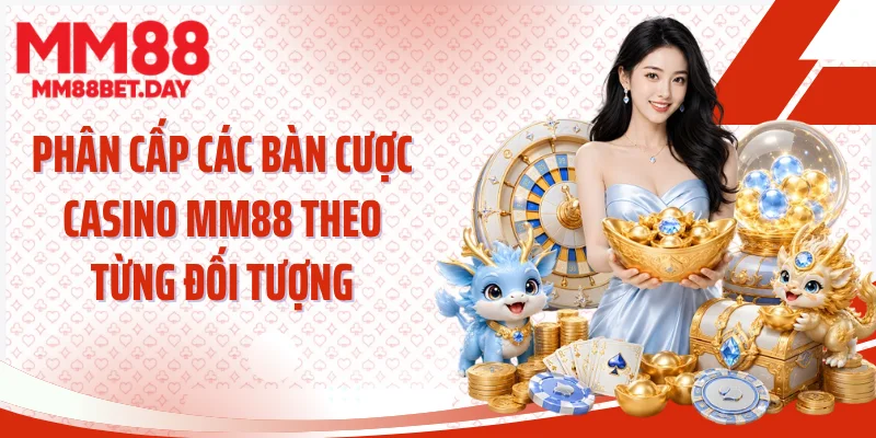 Phân cấp các bàn cược Casino MM88 theo từng đối tượng